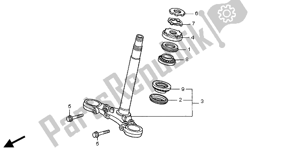 Todas las partes para Vástago De Dirección de Honda CB 600F Hornet 2002