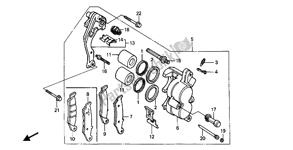 Tutte le parti per il Pinza Freno Anteriore del Honda XR 250R 1989