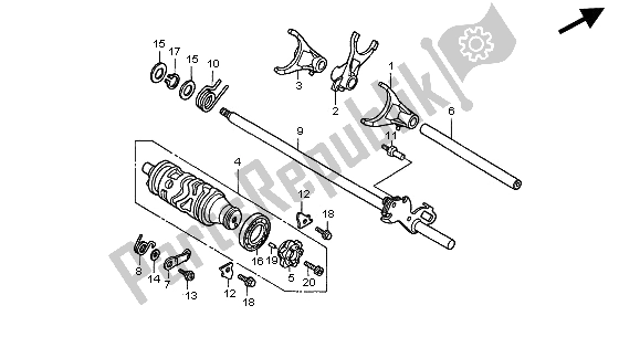 Todas las partes para Tambor De Cambio De Marchas de Honda CB 600F Hornet 2002