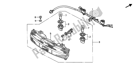 Toutes les pièces pour le Feu Arrière du Honda PC 800 1990