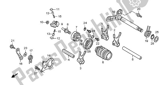 Alle onderdelen voor de Versnellingsbak van de Honda CRF 150 RB LW 2009