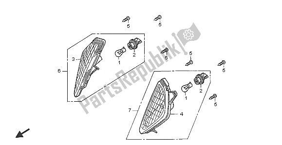 All parts for the Winker of the Honda FJS 600A 2005