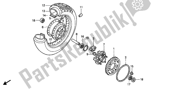 Todas las partes para Rueda Trasera de Honda VT 600C 1988