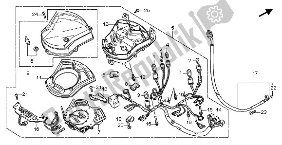 All parts for the Meter (mph) of the Honda SH 125 2011