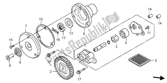 All parts for the Oil Pump of the Honda CBF 125M 2013