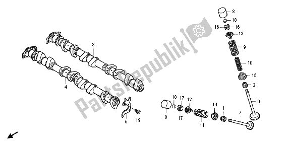 Todas las partes para árbol De Levas Y Válvula de Honda CBR 1000 RR 2012