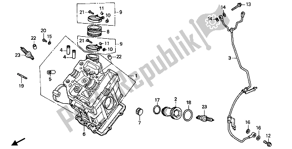 Toutes les pièces pour le Culasse (avant) du Honda PC 800 1990