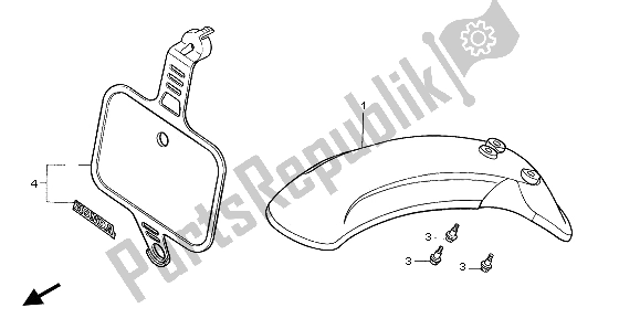 All parts for the Front Fender of the Honda XR 50R 2003