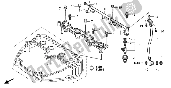 Alle onderdelen voor de Injector van de Honda CBR 1000 RR 2007