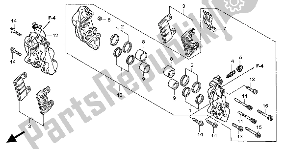 Tutte le parti per il Pinza Freno Anteriore del Honda CBR 600 FR 2002