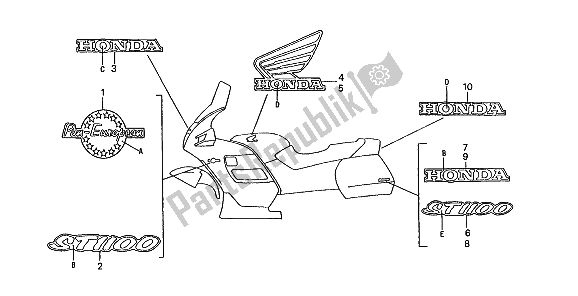 Wszystkie części do Znak Honda ST 1100 1990