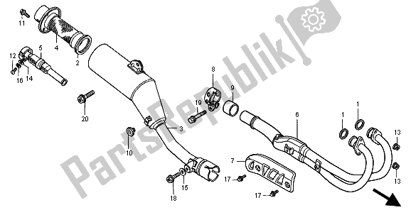 Todas las partes para Silenciador De Escape de Honda XR 400R 1996