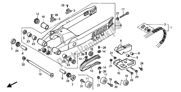 Todas las partes para Basculante Y Cadena De Transmisión de Honda CR 250R 1991