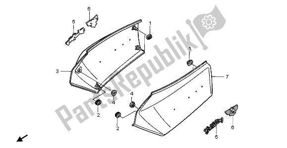 All parts for the Side Cover of the Honda GL 1500 SE 1995