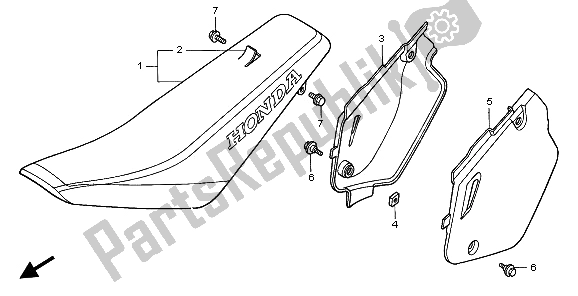 Todas las partes para Asiento Y Cubierta Lateral de Honda CR 80R SW 1996