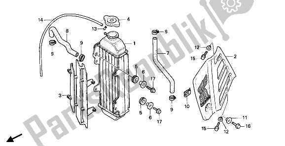 Todas las partes para Radiador de Honda CR 80R2 1986