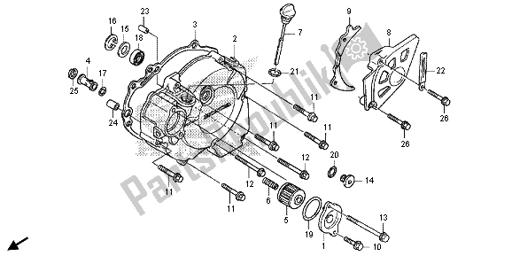 Tutte le parti per il Coperchio Carter Sinistro del Honda CRF 250X 2013