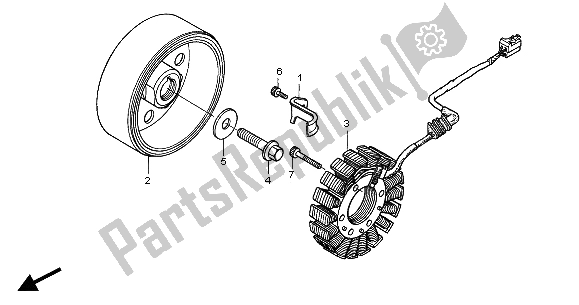 Todas as partes de Gerador do Honda CBR 1100 XX 2004
