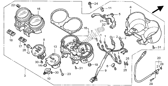 All parts for the Meter (mph) of the Honda CB 750F2 1999