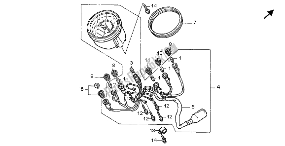 Toutes les pièces pour le Mètre (kmh) du Honda VT 125C 2007