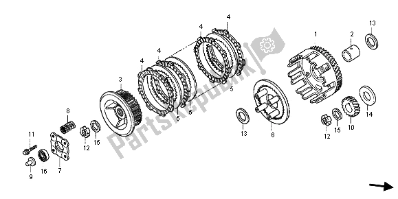 Tutte le parti per il Frizione del Honda CBR 125 RT 2013