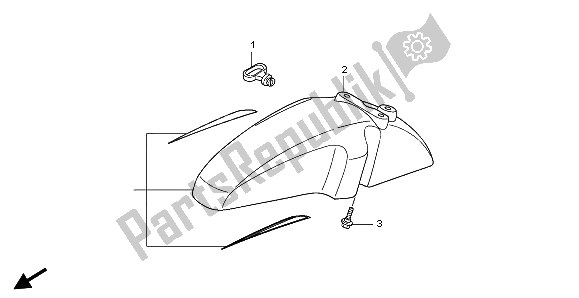 All parts for the Front Fender of the Honda SH 125 2008