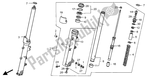 Todas las partes para Tenedor Frontal de Honda VFR 800 FI 2001