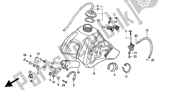 Todas las partes para Depósito De Combustible de Honda XR 600R 1993