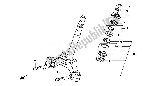 All parts for the Steering Stem of the Honda ANF 125 2011
