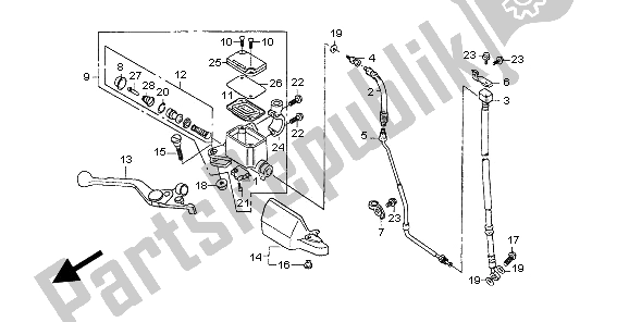 Todas las partes para Fr. Cilindro Maestro Del Freno de Honda NX 650 1997