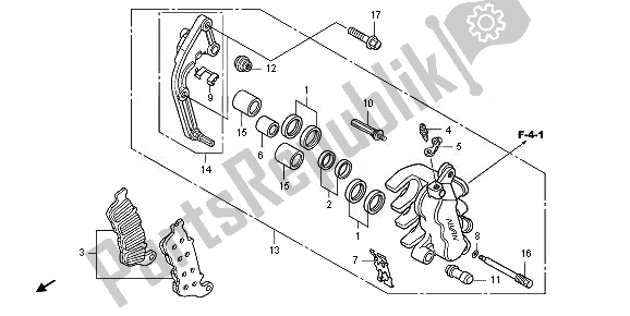 Tutte le parti per il Pinza Freno Anteriore del Honda CB 1000 RA 2010