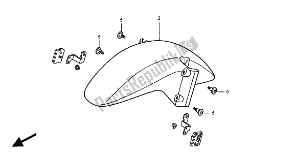 Tutte le parti per il Parafango Anteriore del Honda VTR 1000F 2000