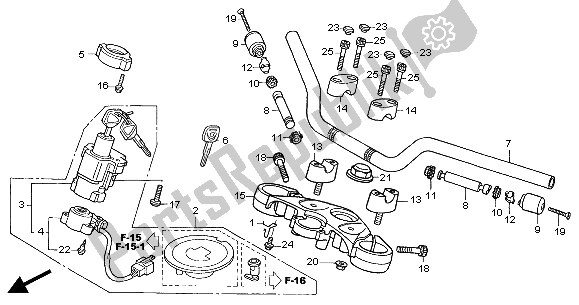 Tutte le parti per il Gestire Il Tubo E Il Ponte Superiore del Honda CBF 600S 2004