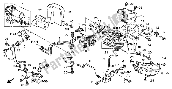 All parts for the Front Power Unit & Front Valve Unit of the Honda CBR 1000 RA 2009