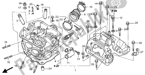 Alle onderdelen voor de Cilinderkop van de Honda XR 650R 2003
