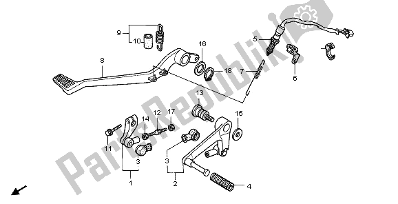 Tutte le parti per il Pedale del Honda XL 1000V 2006