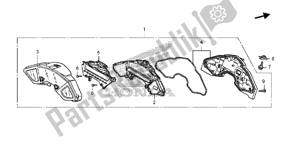 All parts for the Meter (kmh) of the Honda CB 1000 RA 2013