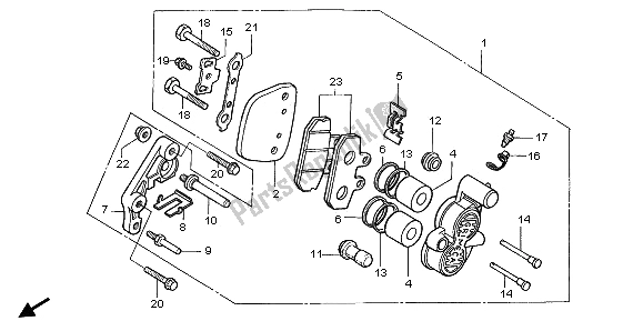 Wszystkie części do Zacisk Hamulca Przedniego Honda CMX 250C 1997