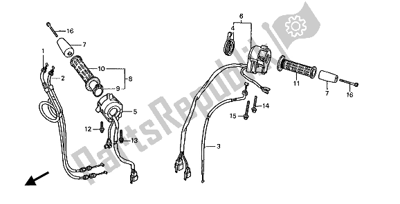 Todas las partes para Interruptor Y Cable de Honda ST 1100A 1994