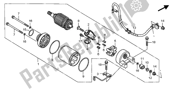 All parts for the Starting Motor of the Honda XL 700 VA Transalp 2010