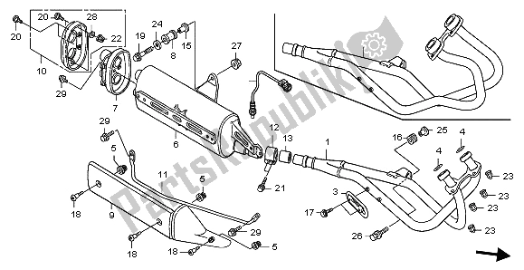 All parts for the Exhaust Muffler of the Honda FJS 600A 2006