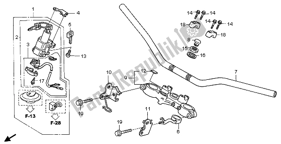 Tutte le parti per il Gestire Il Tubo E Il Ponte Superiore del Honda XR 125L 2006