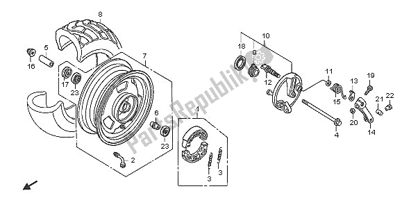 All parts for the Front Wheel of the Honda NPS 50 2005