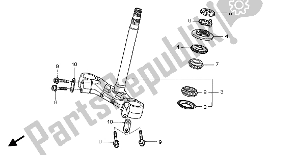 All parts for the Steering Stem of the Honda ST 1300A 2003