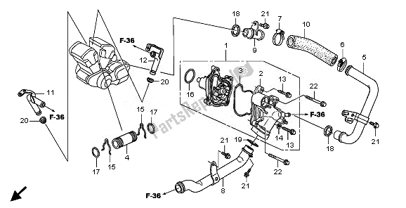 Toutes les pièces pour le Pompe à Eau du Honda VT 1300 CXA 2010