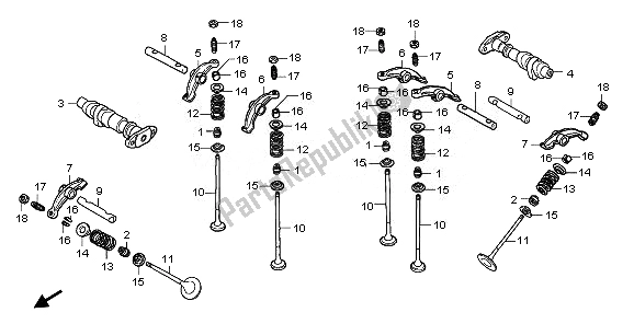 Tutte le parti per il Albero A Camme E Valvola del Honda VT 750C2 2008