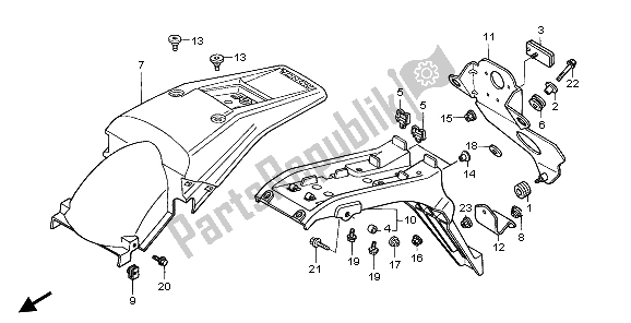 Toutes les pièces pour le Garde-boue Arrière du Honda XR 400R 2000