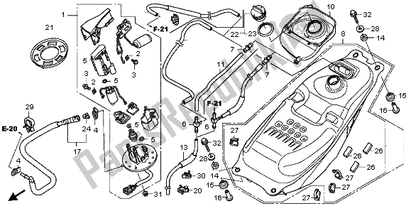 All parts for the Fuel Tank & Fuel Pump of the Honda NC 700X 2013