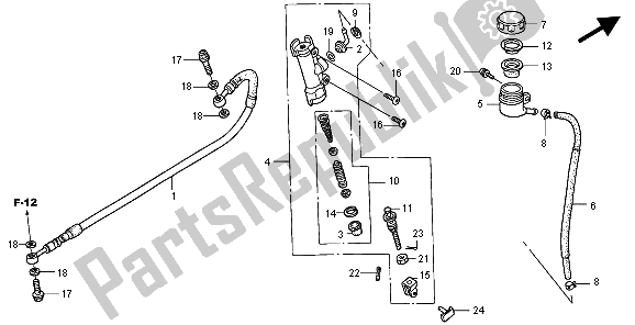 Todas las partes para Cilindro Maestro Del Freno Trasero de Honda XR 650R 2004