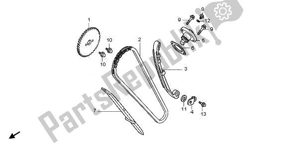 Alle onderdelen voor de Nokkenketting & Spanner van de Honda CBR 125 RW 2011
